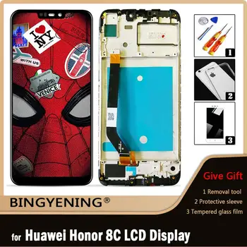 оригинален за Huawei Honor 8C LCD дисплей екран сензорен дигитайзер събрание за 6.26 инчов чест Paly 8C BKK-AL10 BKK-L21 с рамка