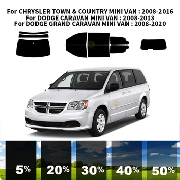 Предварително изрязана нанокерамика кола UV комплект за оцветяване на прозорци Автомобилен прозорец филм за DODGE GRAND CARAVAN MINI VAN 2008-2020