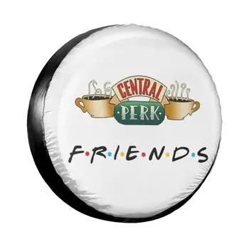 Приятели ТВ шоу Резервна гума капак случай чанта торбичка за Pajero Central Perk Cafe Автомобилни протектори за колела Аксесоари 14