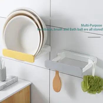 Рафт за съхранение на баня Прибиращ се шкаф за мивка Без перфоратор Тоалетна за съхранение Кухненски рафтове Многофункционална закачалка