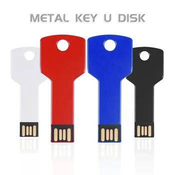 С ключодържател преносим USB 2.0 флаш устройство метален лазерно гравиране писалка диск безплатно лого памет стик 64GB / 32GB / 16GB / 8GB / 4GB U диск