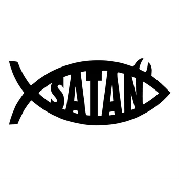 Сатана риба животински винил кола стайлинг стикери Decals мода декор 11.9cm * 5cm