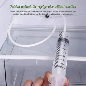 Хладилник драга артефакт дълга дръжка неръждаема стомана хладилник драга четка дренаж дупка драга тръба бързо отблокиране