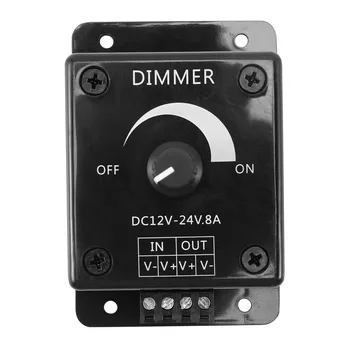  черен LED димер превключвател DC 12V 24V 8A регулируема яркост лампа крушка лента драйвер едноцветен контролер за захранване на светлината